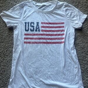 Target White American Flag Graphic Tee - women’s medium